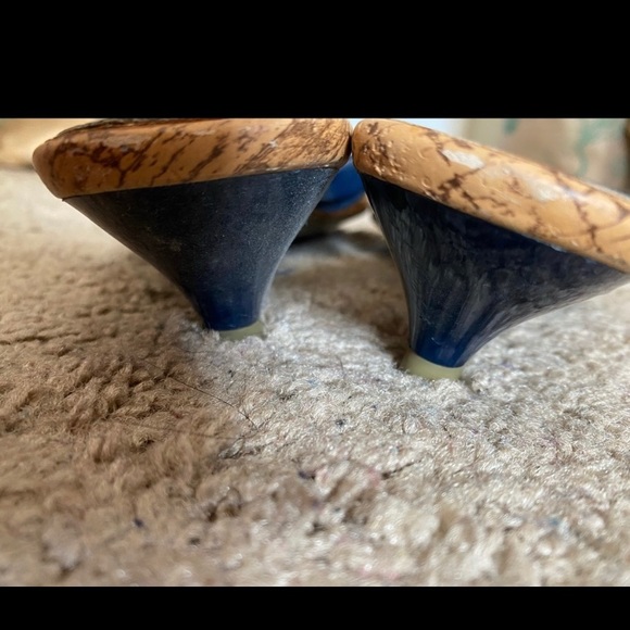 Navy and chestnut sandals - Picture 5 of 15